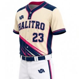 Custom Baseball Sports Uniform| Cream & Navy Blue