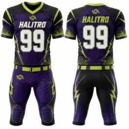 Custom American Football Uniform | Purple & Lime Green