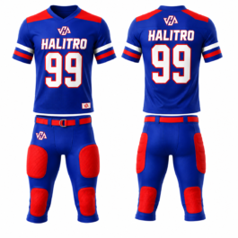 Custom American Football Uniform | Royal Blue & Red
