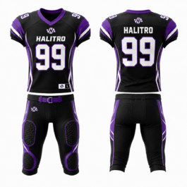 Custom American Football Uniform | Black & Purple
