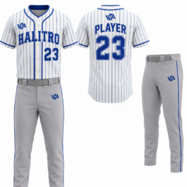 Custom Baseball Sports Uniform| Royal Blue & Grey Pinstripe