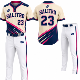 Custom Baseball Sports Uniform| Cream & Navy Blue