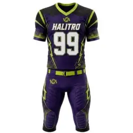 Custom American Football Uniform | Purple & Lime Green