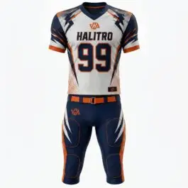 Custom American Football Uniform | Navy Blue & Orange