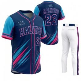 Custom Baseball Sports Uniform| Navy Blue & Pink