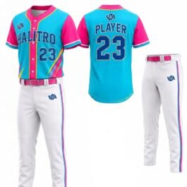 Custom Baseball Sports Uniform| Sky Blue & Pink