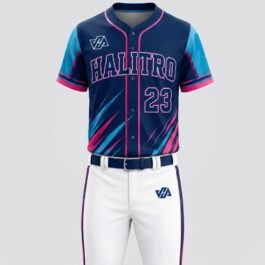 Custom Baseball Sports Uniform| Navy Blue & Pink