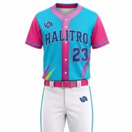 Custom Baseball Sports Uniform| Sky Blue & Pink